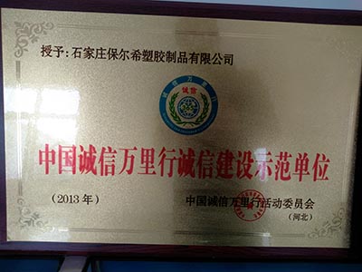 Demonstration unit of credit construction in China